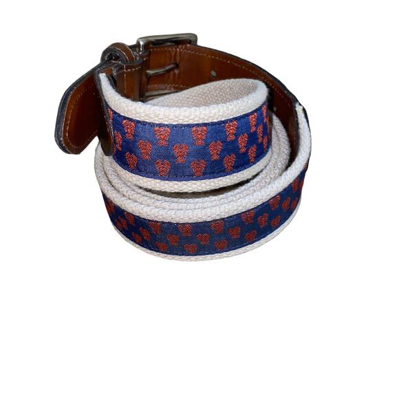 KKG Woven Ribbon Overlay Lobster Print Synthetic Leather red/blue size 44/110 - Picture 4 of 8